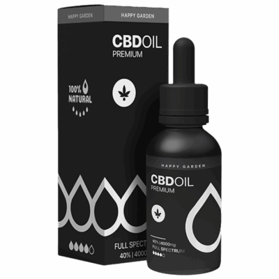 Happy Garden CBD Aceite de CBD – 40% – 10ml - Full Spectrum) - Aceite MCT