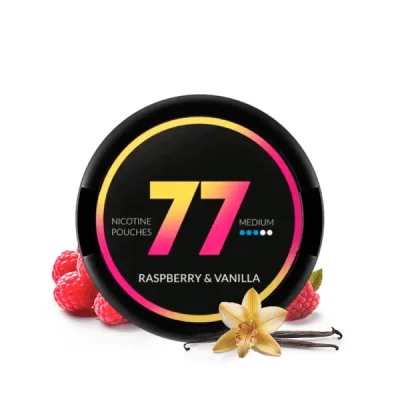 77 Nicotine Pouches Raspberry Vanilla Medium