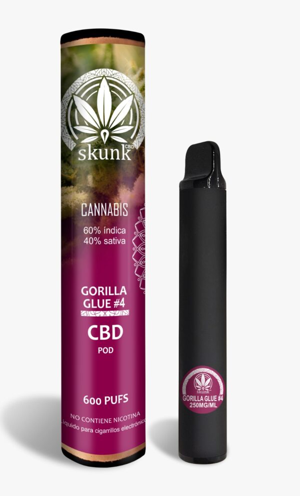 CBD DESECHABLE SKUNK GORILLA GLUE ONLY TERPENS 5% 600PUFFS