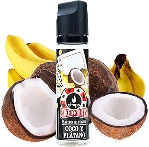 E-liquid Drops Poker Fruits Batido de Coco Plátano Shortfill 50ml
