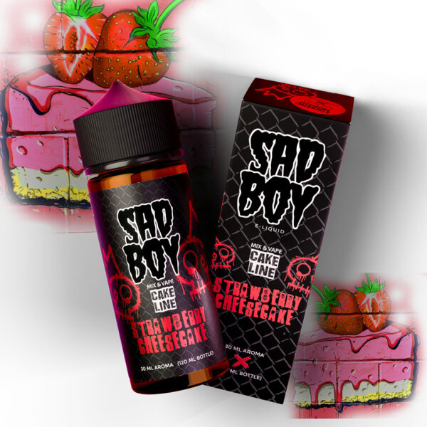 AROMA SADBOY STRAWBERRY CHEESECAKE 30/120ML (LONGFILL)