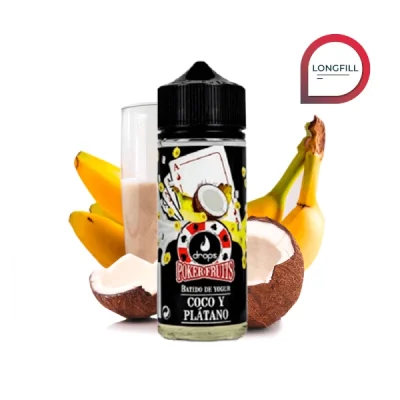 Drops Poker Fruits Batido de Coco Plátano Longfill 16ml