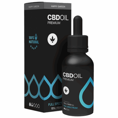 Happy Garden CBD Aceite de CBD al 15% – 10ml - Full Spectrum - Aceite MCT