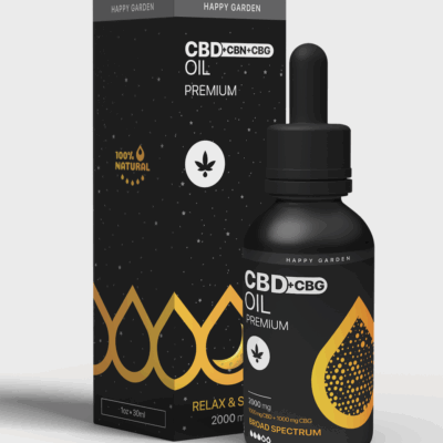 Happy Garden CBD+CBG Aceite de CBD – 2000 – 30ml -Broad Spectrum - Aceite MCT