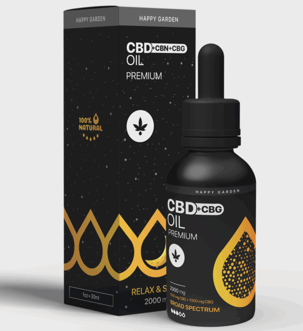Happy Garden CBD+CBG Aceite de CBD – 2000 – 30ml -Broad Spectrum - Aceite MCT