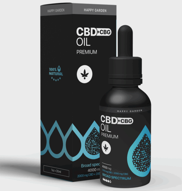 Happy Garden CBD+CBG Aceite de CBD – 4000 – 30ml -Broad Spectrum - Aceite MCT