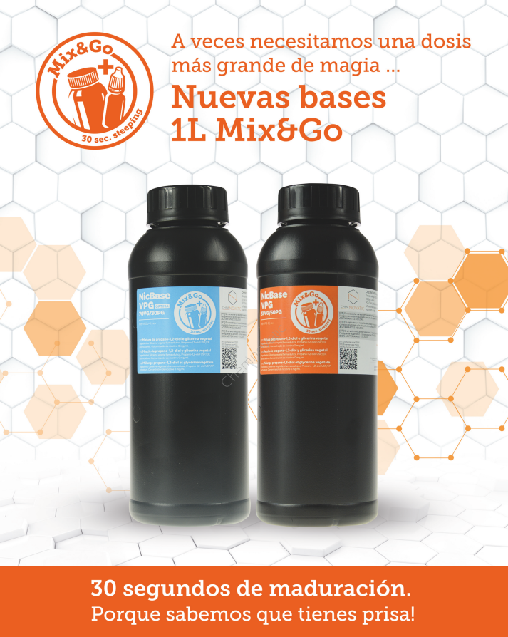 Base Mix&Go VPG Optima (70VG/30PG); 0mg/ml; 1L 2 Base Mix&Go VPG Optima (70VG/30PG); 0mg/ml; 1L - Imagen 2